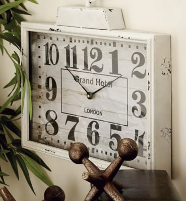 Harper & Willow White Metal Vintage Wall Clock, 16 in. x 2 in. x 15 in.