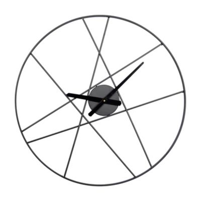 Image showing  Black Metal Contemporary Abstract Wall Clock, 24 in. x 2 in. x 24 in.