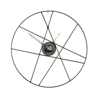 Image showing  Black Metal Contemporary Abstract Wall Clock, 24 in. x 2 in. x 24 in.
