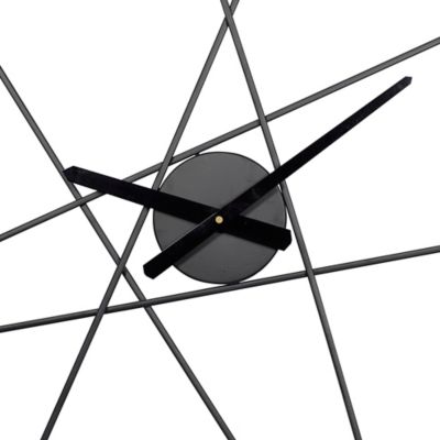 Image showing  Black Metal Contemporary Abstract Wall Clock, 24 in. x 2 in. x 24 in.