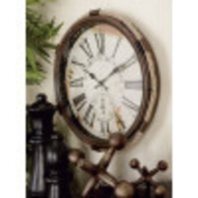 Harper & Willow Metal Coastal Vintage Wall Clock, 17 in., White