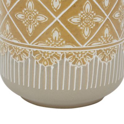 Image showing 5 th Harper & Willow 2 pc. Beige Ceramic Bohemian Vase Set, 9 in., 11 in.