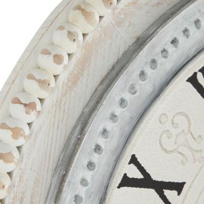Image showing  White Wood Farmhouse Vintage Wall Clock, 22 in. x 1 in. x 22 in.