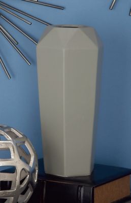 Harper & Willow Grey Ceramic Contemporary Vase, 6 in. x 6 in. x 14 in.