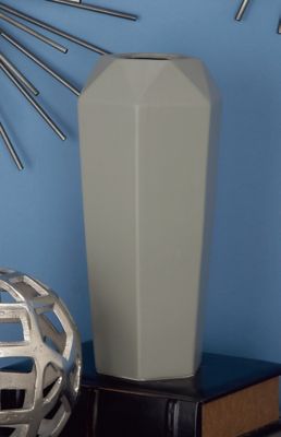 Harper & Willow Ceramic Contemporary Vase, 6 in. x 6 in. x 14 in., Gray