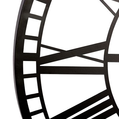 Image showing  Black Metal Open Frame Wall Clock 28 x 1 x 28in.