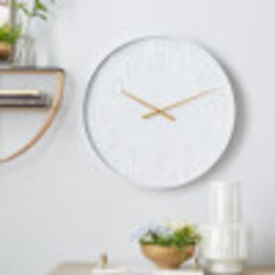 Harper & Willow Wall Clock, 24 in., White, 43321