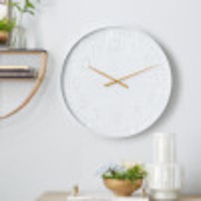 Harper & Willow 24 in. White Wall Clock, White