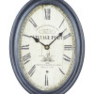 Image showing  Oval Metal Vintage Wall Clock, 42 in., Black, 2-Pack
