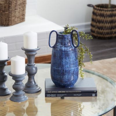 Harper & Willow Blue Ceramic Contemporary Vase