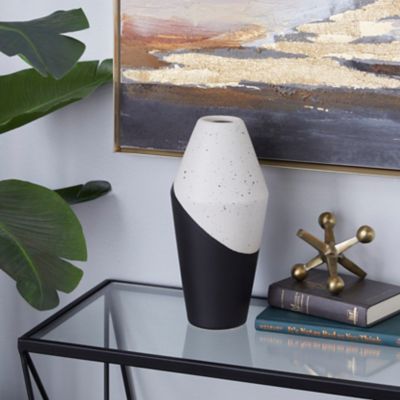 Harper & Willow Ceramic Contemporary Vase, 9.6 in., Black
