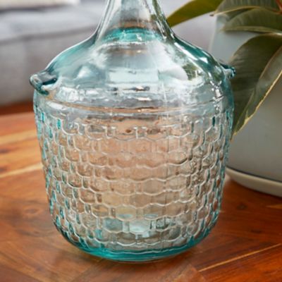 Image showing  Clear Glass Farmhouse Vase, Aquamarine