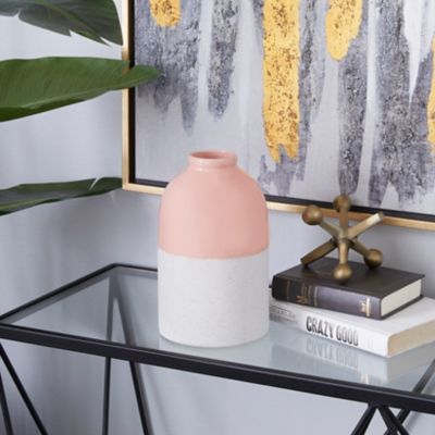 Harper & Willow Pink Ceramic Modern Vase
