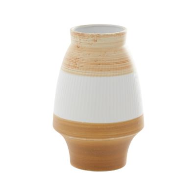 Image showing  3-Toned Ceramic Coastal Vase, 18.15 in., Tan