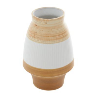 Image showing  3-Toned Ceramic Coastal Vase, 18.15 in., Tan