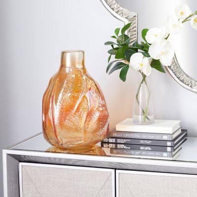 Cosmoliving by Cosmopolitan Gold Glass Contemporary Vase