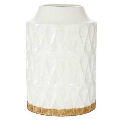 Image showing  White Porcelain Contemporary Vase, 8 in. x 8 in. x 12 in.