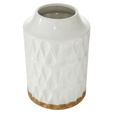 Image showing  White Porcelain Contemporary Vase, 8 in. x 8 in. x 12 in.