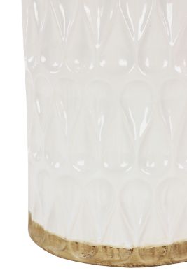 Image showing  White Porcelain Contemporary Vase, 8 in. x 8 in. x 12 in.