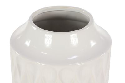Image showing  White Porcelain Contemporary Vase, 8 in. x 8 in. x 12 in.