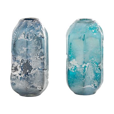 Image showing  Glass Contemporary Vase Set, Blue, 2 pc., 83382