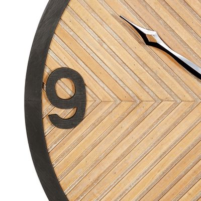 Image showing  Wood Industrial Wall Clock, 25 in., Brown