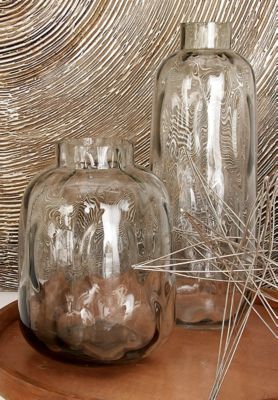 Harper & Willow Grey Clear Glass Coastal Vase
