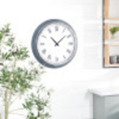 Harper & Willow White Metal Farmhouse Wall Clock, 23 in. x 3 in. x 23 in.