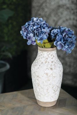 Harper & Willow White Ceramic Coastal Vase, 8 in. x 8 in. x 16 in.