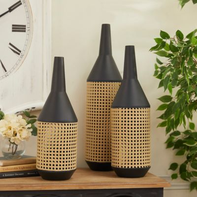 Harper & Willow 3 pc. Brown Metal Contemporary Vase Set, 24 in., 20 in., 18 in.