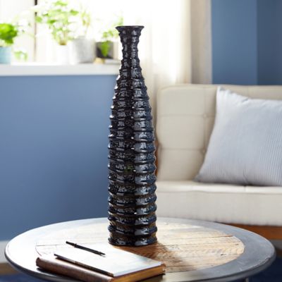 Harper & Willow Black Ceramic Traditional Vase, 6 in. x 6 in. x 24 in.