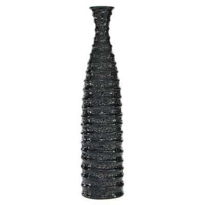 Image showing  Ceramic Traditional Vase, 6 in. x 6 in. x 24 in., Black