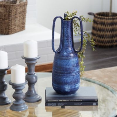 Harper & Willow Blue Ceramic Contemporary Vase