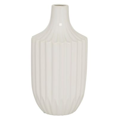 Image showing  Ceramic Modern Vase, 6 in. x 6 in. x 13 in., White