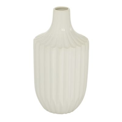 Image showing  Ceramic Modern Vase, 6 in. x 6 in. x 13 in., White