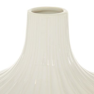 Image showing  Ceramic Modern Vase, 6 in. x 6 in. x 13 in., White