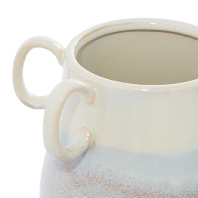 Image showing  2 pc. White Ceramic Farmhouse Vase Set, 12 in., 8 in.