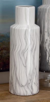 Harper & Willow White Ceramic Contemporary Vase, 8 in. x 7 in. x 21 in.
