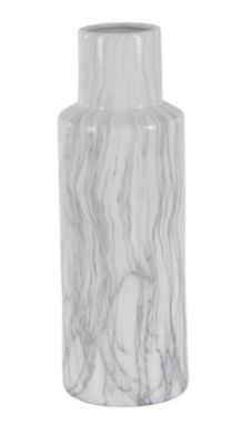 Image showing  Ceramic Contemporary Vase, 8 in. x 7 in. x 21 in., White