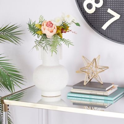 Cosmoliving by Cosmopolitan Ceramic Modern Vase, White