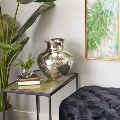 Harper & Willow Metallic Contemporary Vase, Silver