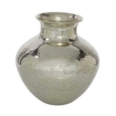 Image showing  Metallic Contemporary Vase, Silver