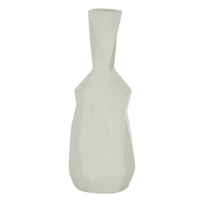 Image showing  White Ceramic Modern Vase, 6 in. x 6 in. x 16 in.