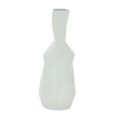 Image showing  White Ceramic Modern Vase, 6 in. x 6 in. x 16 in.