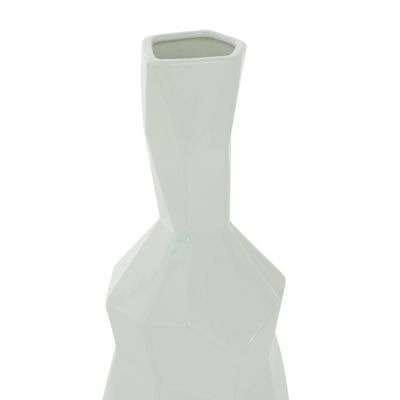 Image showing  White Ceramic Modern Vase, 6 in. x 6 in. x 16 in.