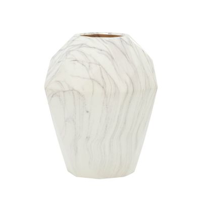 Image showing  Ceramic Contemporary Vase, 10 in. x 10 in. x 12 in., White