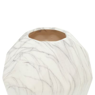 Image showing  Ceramic Contemporary Vase, 10 in. x 10 in. x 12 in., White