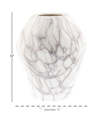 Image showing  Ceramic Contemporary Vase, 10 in. x 10 in. x 12 in., White