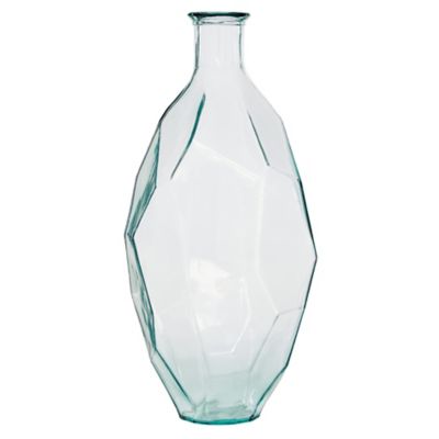 Image showing  Clear Glass Farmhouse Vase, Aquamarine