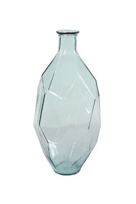 Image showing  Clear Glass Farmhouse Vase, Aquamarine